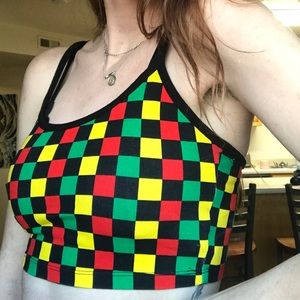 Checkered Crop Tank Top